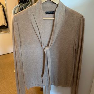 Zara knit tie-front lightweight sweater